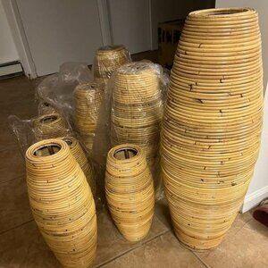 LARGEST 31” BOGO the second is 50%off Indonesian rattan natural vase